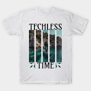 Techless Time Fishing Fisherman in Boat T-Shirt